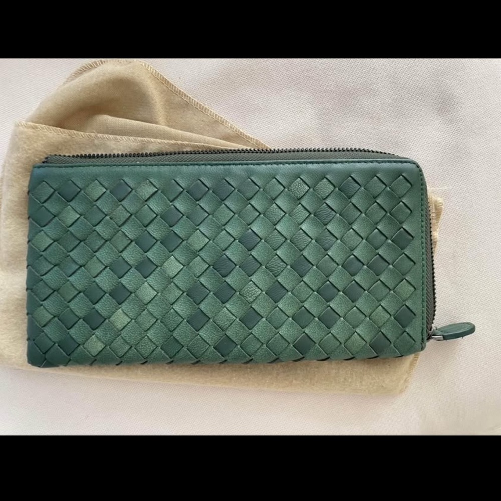 Bottega Veneta Nappa Intrecciato Zip Around Leather Wallet